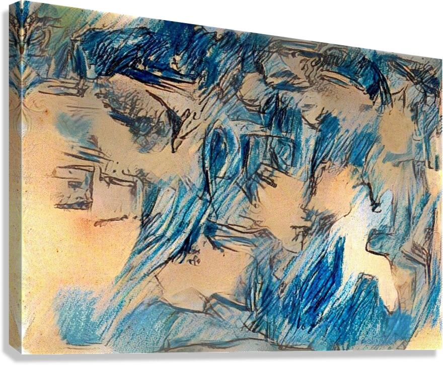 Blue Sketch Canvas Print