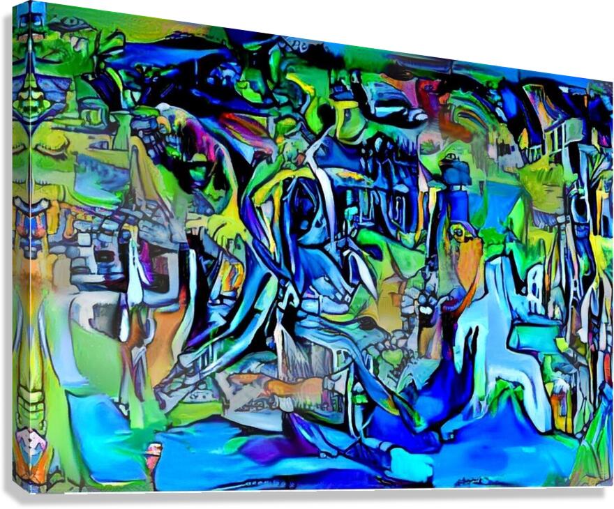 Abstract Odyssey: A Journey Through Blue Realms Canvas Print