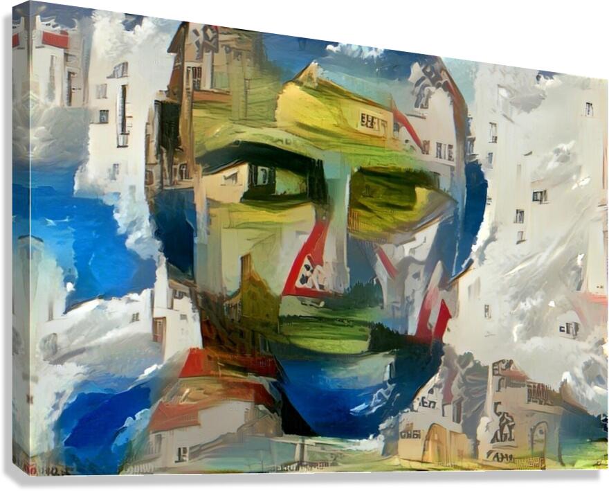Urban Portrait: Fragmented Cityscape Canvas Print