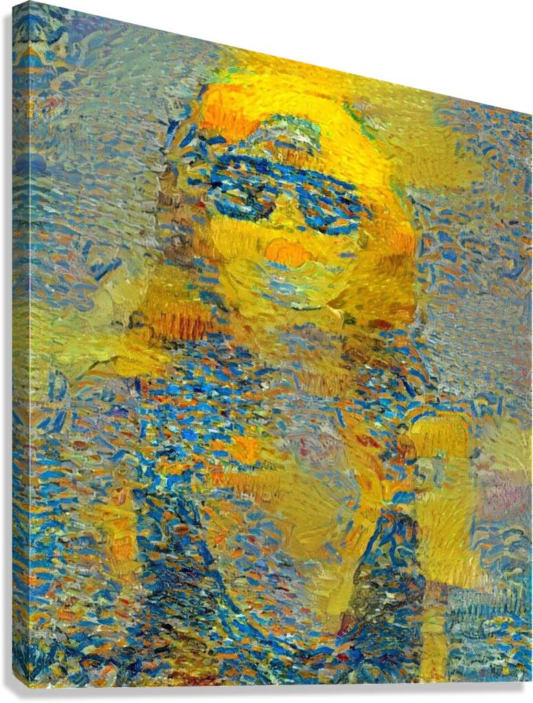 Sunlit Figure in Blue Hues Canvas Print