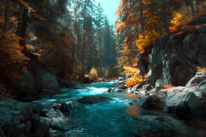 Wild forest river 1 by Infinite Wall Art