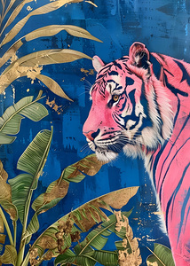 Tiger in the blue night