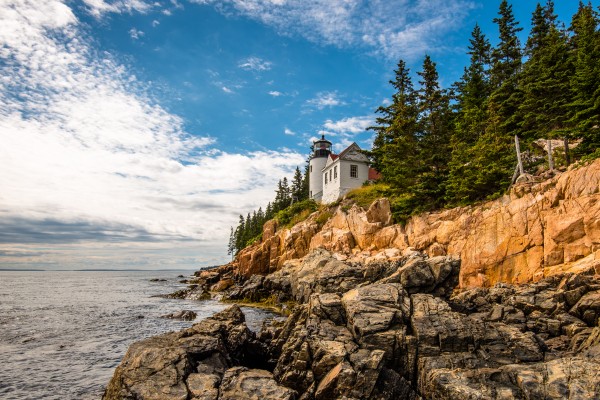 Lighthouse on the Cliff Acadia NP Print