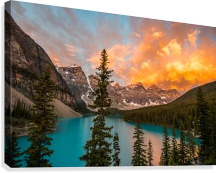Moraine on Fire Canvas Print