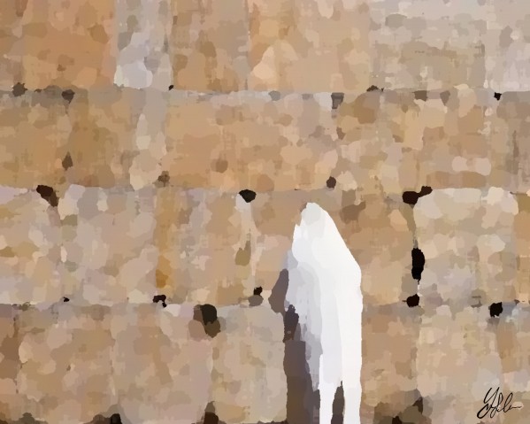 man at kotel by Meir Silver