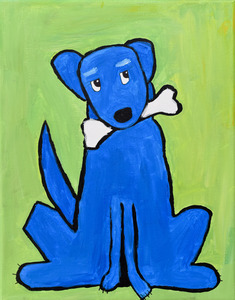 Blue Dog with Bone. Raquel R