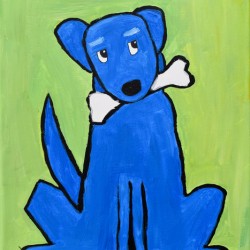 Blue Dog with Bone. Raquel R