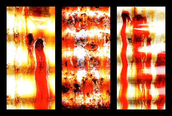 Corrugated Iron Triptych 2 by Lexa Harpell