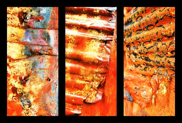 Corrugated Iron Triptych 1 by Lexa Harpell