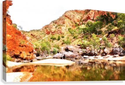 Crossing the River - Ormiston Gorge Canvas Print