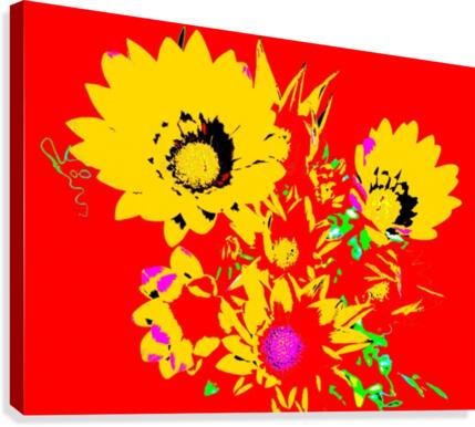 Rainbow Flower - Red Canvas Print