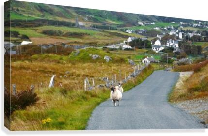 Taking a Walk Through Town Canvas Print
