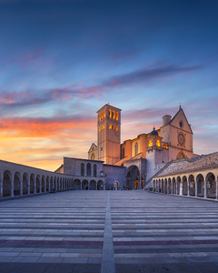 Basilica of Saint Francis of Assisi at Sunset – Umbria Italy