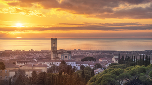 View from above of Rosignano Marittimo and the sea