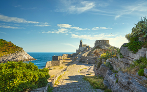 Portovenere path to San Pietro church. Liguria