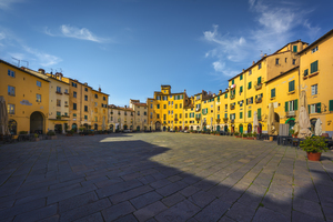 Lucca Piazza dell Anfiteatro square. Tuscany Italy