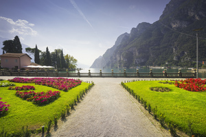 Gardens on the Lake Garda. Riva del Garda. Italy