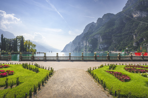 Park gardens on the lake Garda. Riva del Garda Italy