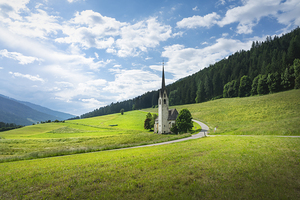 Santa Maddalena di Villabassa Church in the Dolomites
