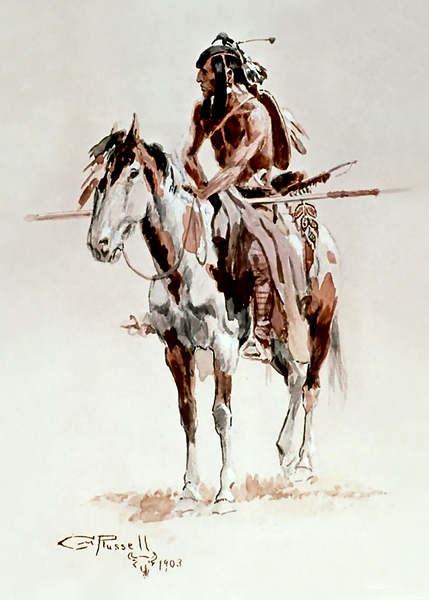 Powder Face Western Art by Charles M Russell by Fabricci