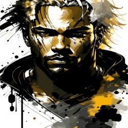 Trendy fantasy Man in vibrant colours art 
