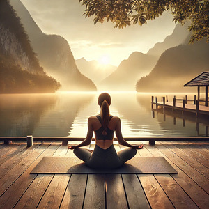  Serene Sunrise Yoga by a Mountain Lake