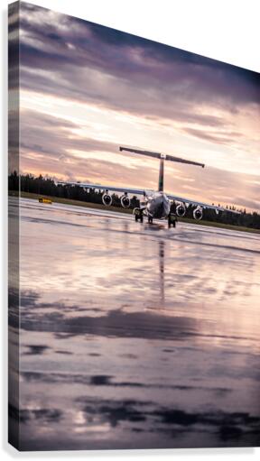 sunset plane Canvas Print