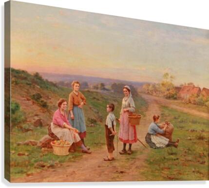 The apple pickers, 1908 Canvas Print