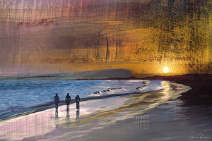 Walkers At Dusk