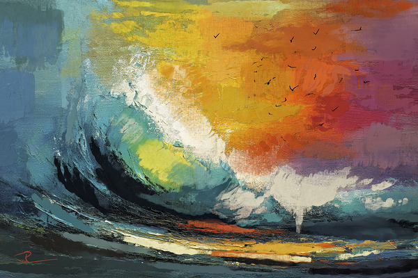 Birds And Wave Digital Download
