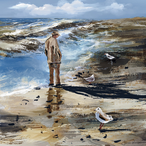 Seagulls and a Man Print