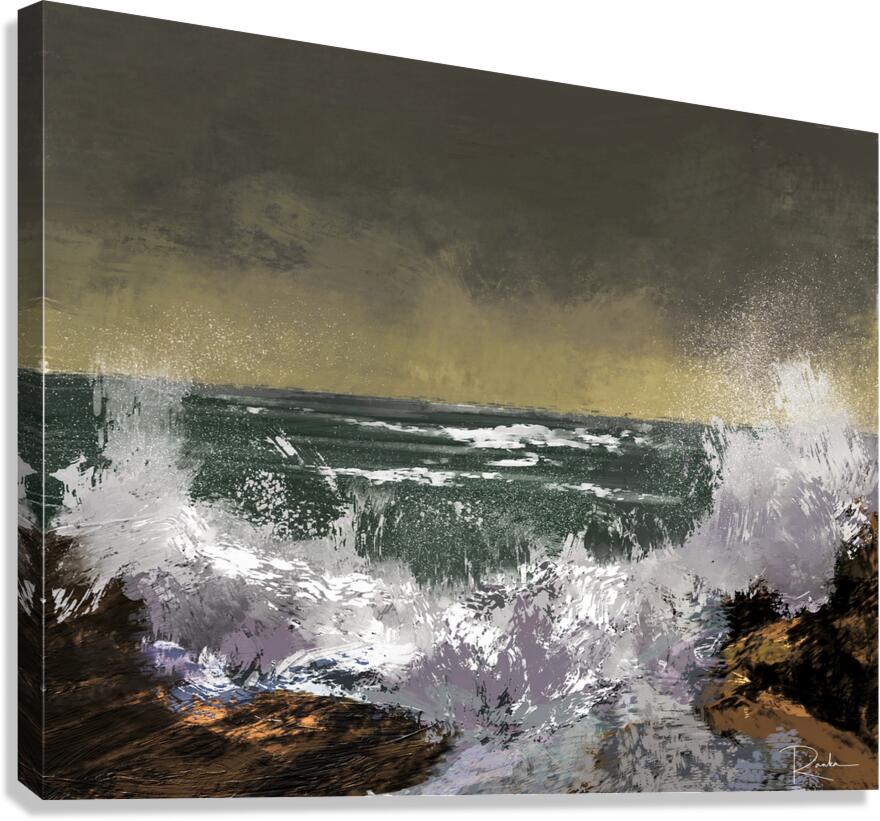 Sea Against Stone Canvas Print