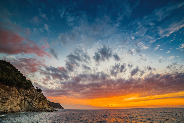 Scenic coastal sunset on island of Elba Tuscany by Vivida Photo PC
