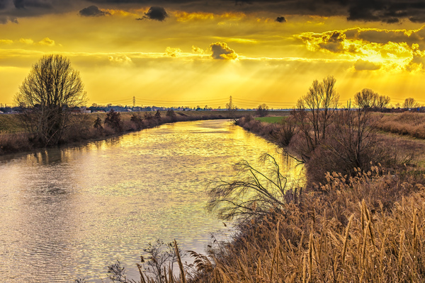 sunset on river  by Vivida Photo PC