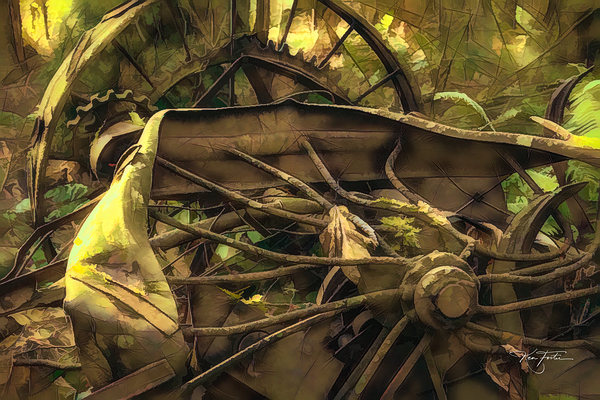Crumpled Wheel Print