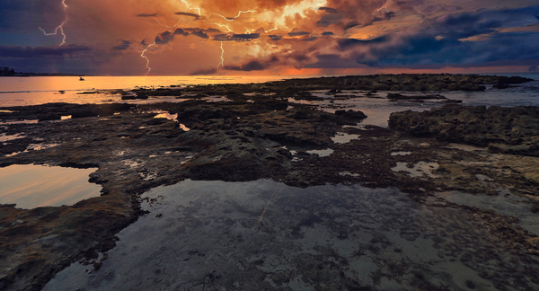 Lighting Beach Print