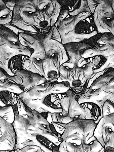 Pattern Wolf Drawing