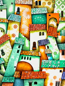Colorful Houses Drawing