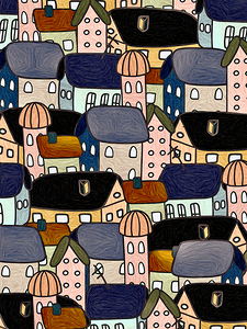 Pattern Cartoon Houses