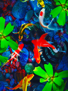 Koi Fish In Pond
