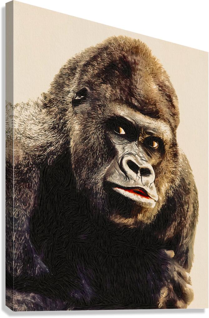 Gorilla Drawing Canvas Print