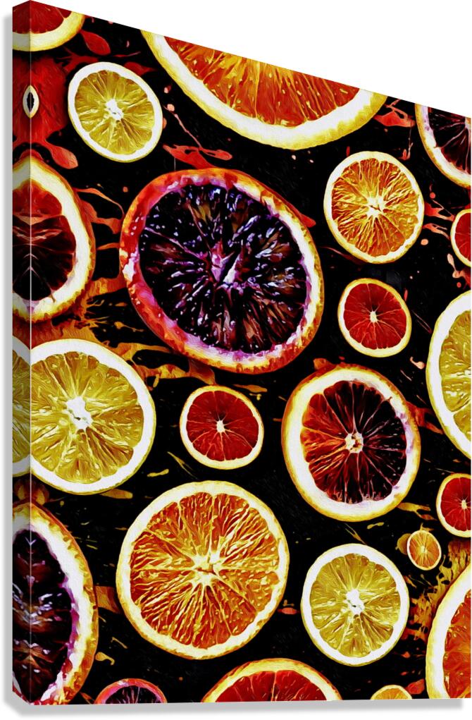 Oranges Fruits Pattern Canvas Print