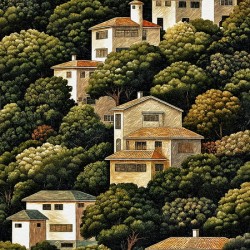 Pattern Houses On A Hill