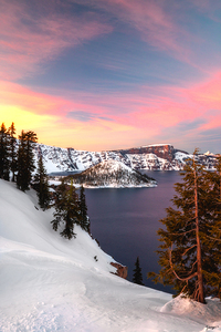 Sweet Winter - Art For Home With Crater Lake