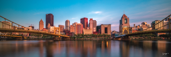 City of 3 Rivers - Modern Wall Art Pittsburgh City Skyline  Print