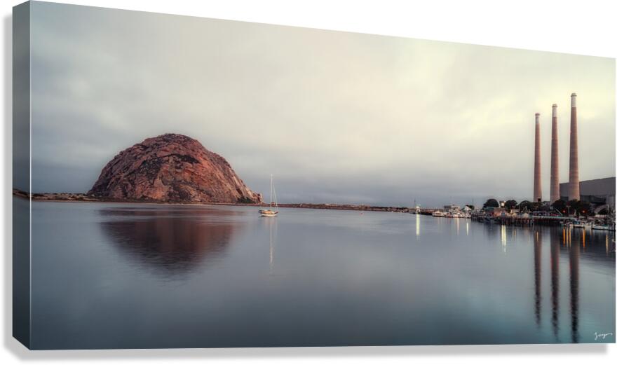 Morro Bay Art With Morro Bay Rock  Canvas Print