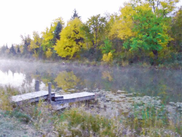 Dock on the River by Bev Snider