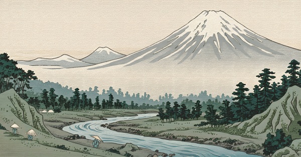 Japanese Ukiyo-e Mountain  by Unslux