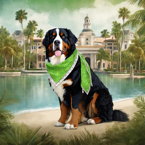54904  Bernese Mountain Dog with brown eyes and a