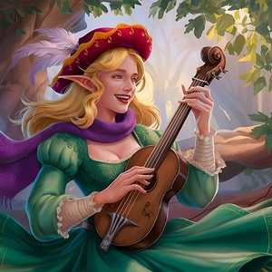 a beautifully rendered illustration of a blonde h